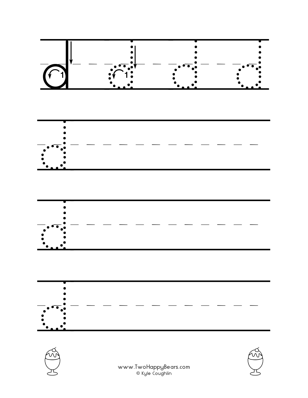 Letter D Printable Worksheets For Tracing And Writing